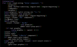 Emacs Emmet React picture