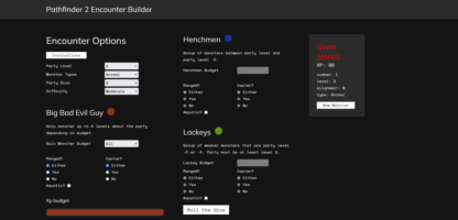 Pathfinder Encounter Builder picture